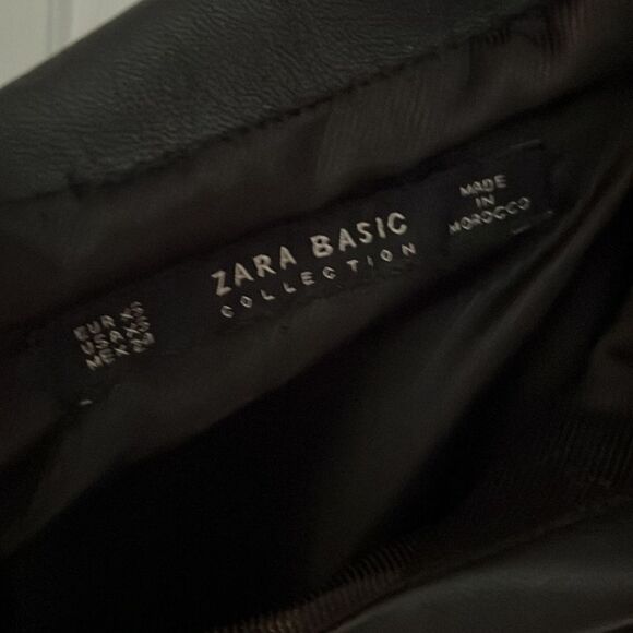 Zara Black Faux Leather Pencil Dress - Picture 4 of 9